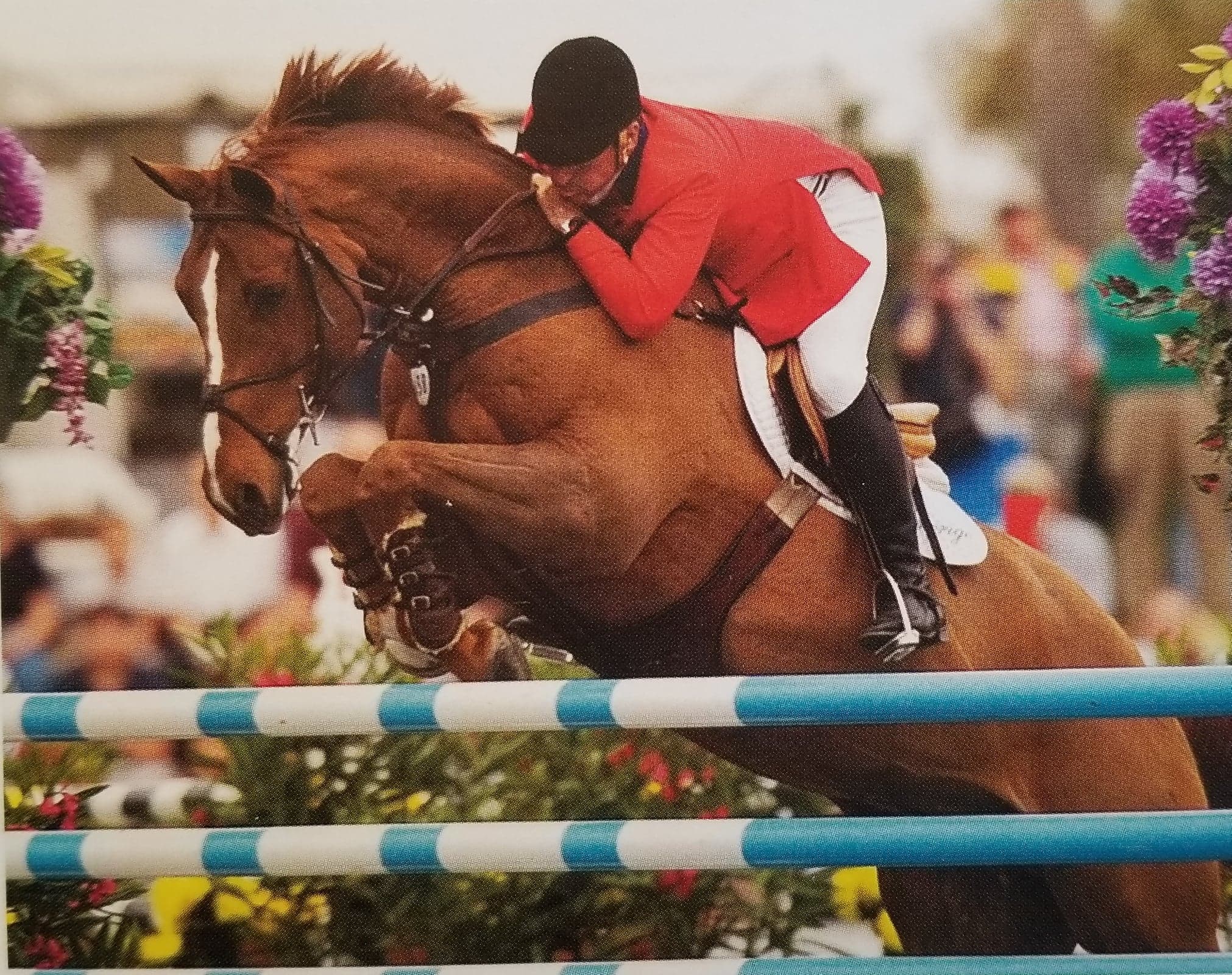 Norman Dello Joio & Glasgow at the NHS in 2002, where Norman was the Leading Jumper Rider and took the Open Jumper Championship